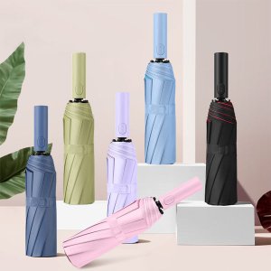Thickened Enlarged Reinforced Fully Automatic Double-Layer Umbrella With Black Coating Dual-Purpose Business Umbrella