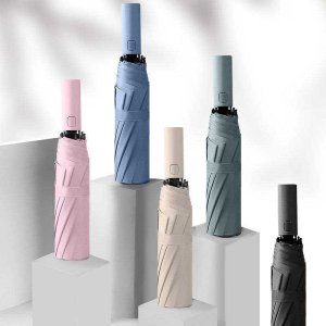 Fully Automatic 8K Golf Umbrella Rainy Black Coating 3-Folding Sunshade with UV Protection Novelty Design for Adults